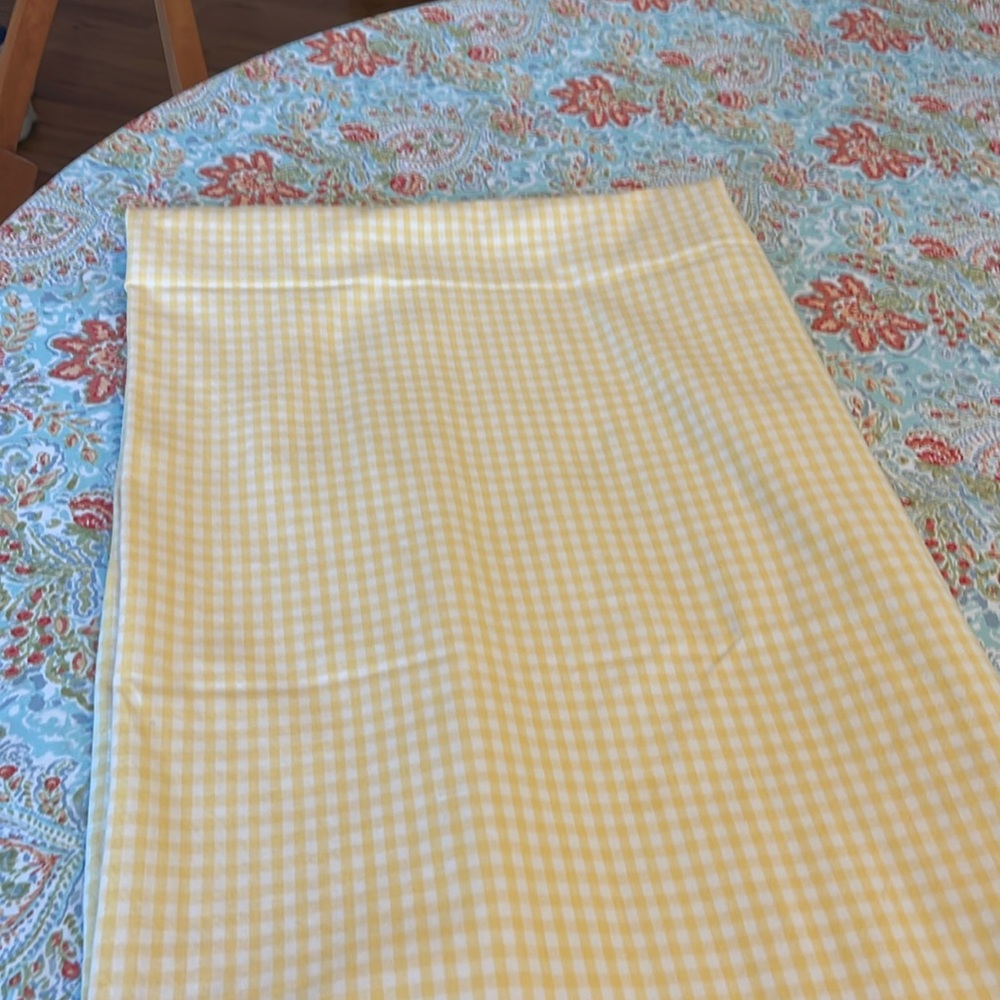 Crate&Barrel Yellow Gingham tablecloth